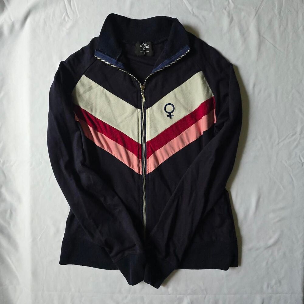 Valfré Femenino Navy Chevron Track Jacket Size S